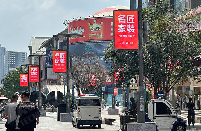 乡村公共区域节能照明节能灯杆屏应用